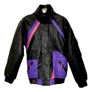 CKX International Vintage Leather Motorcycle/Snowmobile Jacket Bomber 80's-90's